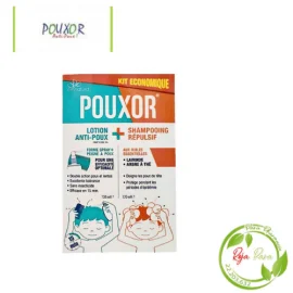 Pouxor - Kit de traitement anti-poux - shampoing + lotion + peigne offert